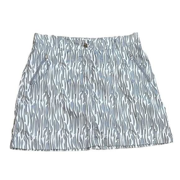 Daily Sports A Swedish Story Mid Rise Stretch Athletic Skort Gray White Size 12 - Picture 1 of 11